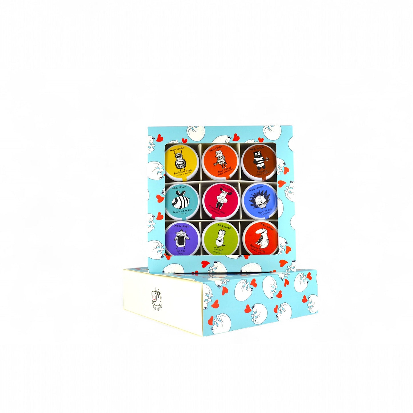 A set of 9 mini-jars